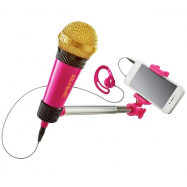 Selfie Mic Selfie Stick Microphone Pink